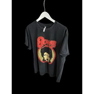 David Bowie Diamond Dogs Vintage T-Shirt Sz Large Black 2000's Faded